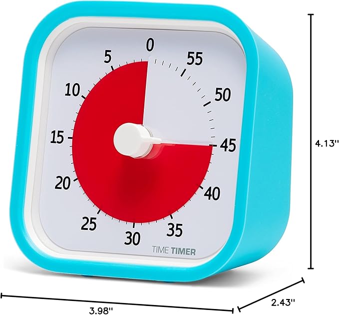 TIME TIMER 60 Minute MOD Education Edition ⁠— Visual Timer with Desktop Software for Kids Classroom Learning, Teachers Desk Clock, Study Tool and Office Meetings with Silent Operation (Sky Blue)