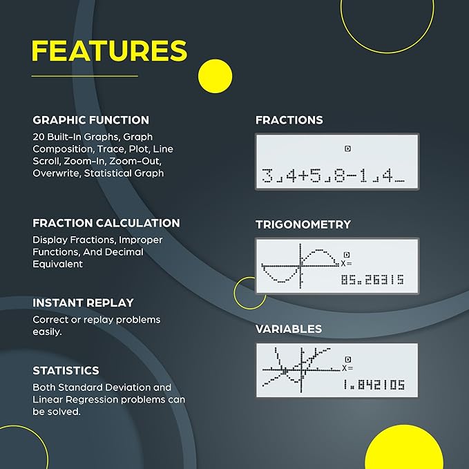 TOVO Scientific Calculator with Graphing Functions, Multiple Modes, 360 Functions, Large Screen, Intuitive Interface for Beginners, High School & Advanced Courses, TS-259 (Developed by CATIGA)