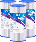 PUREPLUS 30 Micron 10" x 4.5" Whole House Pleated Sediment Filter for Well Water, Replacement Cartridge for GE FXHSC, Culligan R50-BBSA, Pentek R50-BB, DuPont WFHDC3001, W50PEHD, GXWH40L, 3Pack