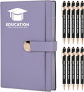 Lined ENOMY Personalized Notebook Set with 10PC Pens Custom Journal with Pen Holder Personalized Jouring Notebook for Writing Men Women Gift, Purple