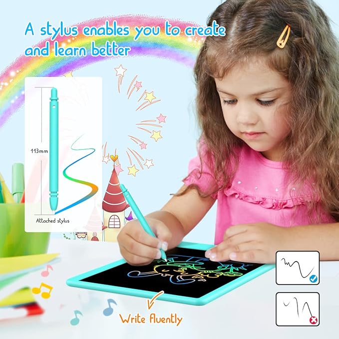 BUKEBU Toddler Toys for 3-6 Years Old Girls Boys, LCD Writing Tablet 8.5 Inch Doodle Board, Electronic Drawing Tablet, Drawing Pads,Travel Gifts for Kids Age 3 4 5 6 7 Year Old Girls Boys (Blue)