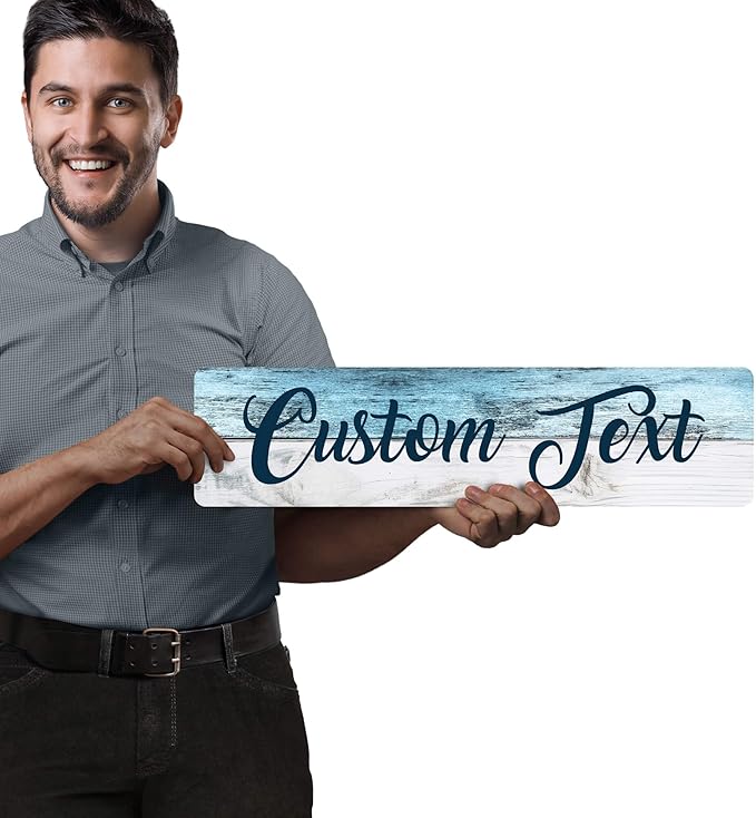 Custom Sign, Custom Street Sign, 11 Font Colors, 13 Font Styles, 4 Hole Options, 22 Sizes, 6x24 Inches, Rust Free DiBound, Fade Resistant, Made in USA by My Sign Center (Coastal)