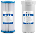 iFilters Whole House Sediment & GAC/KDF Replacement Water Filter Cartridge Set | 100% Compatible with 4.5”x10” Dual systems like MWH-D-WELL & SP30-KDF1-4510