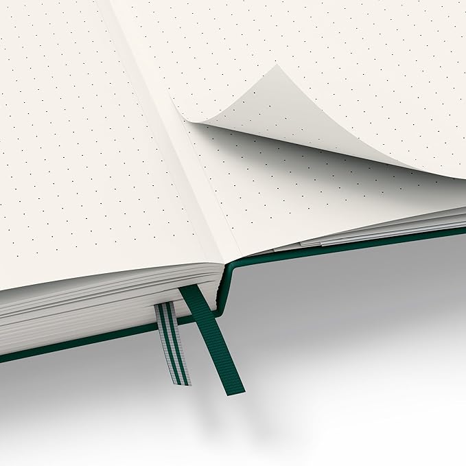 LEUCHTTURM1917 - Notebook Hardcover Medium A5-251 Numbered Pages for Writing and Journaling (Forest Green, Dotted)