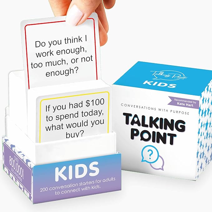200 Kids Conversation Cards - Get Children to Enjoy Talking & Listening - Great for Road Trip & Family Dinners - A Way for Kids to Express Themselves