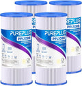 PUREPLUS 30 Micron 10" x 4.5" Whole House Pleated Sediment Filter for Well Water, Replacement Cartridge for GE FXHSC, Culligan R50-BBSA, Pentek R50-BB, DuPont WFHDC3001, W50PEHD, GXWH40L, 4Pack