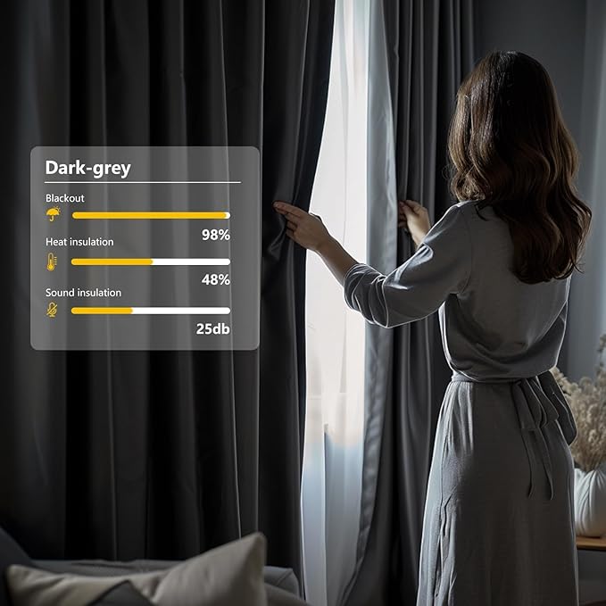 Cbsroro Room Divider Blackout Curtain Track Curtains Wall Dividers Panels Screen for Living Rooms Bedroom Office Privacy Partition Separation, W150 × L108 Inch,1 Panel, Grey