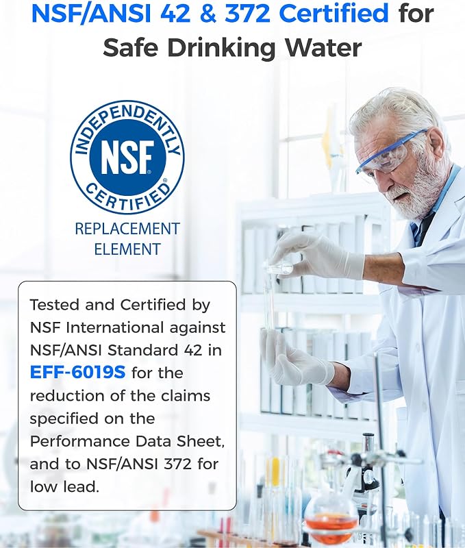 Waterdrop WD-F19C Water Filter Replacement for GE® RPWFE®, 2 Pack | Replacement for GE® RPWF (Built-in CHIP), GFE28GYNFS, GFE28GELDS