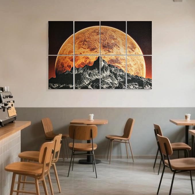 UMIACOUSTICS 8 Pcs 0.7Inch Thick Art Acoustic Panels, Total 47.2” x 31.5” Decorative Acoustical Wall Panels, Sound Absorbing Art Panels for Home, Office, Hotel, Recording Studio, Golden-Star Shines