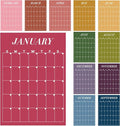 Fullhawl Undated Wall Calendar, Colorful, 12 Pcs | for Classroom Office Home, Dry Erase Reusable Design, 16''x12'' Large Size, Undated Yearly, Back to School Christmas Supplies