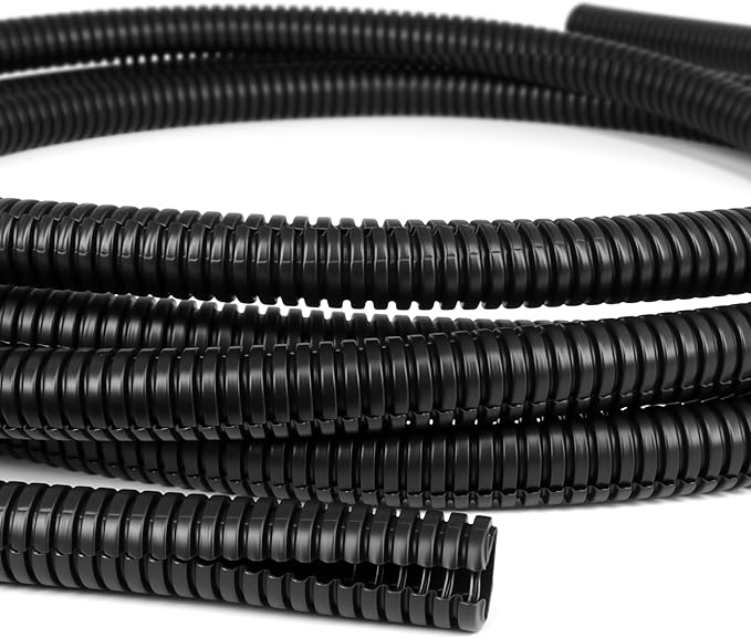 Split Wire Loom Tubing,10,25ft Cord Protectors from Pets No Chew, Flexible Wire Covers Cord Protectors, Protective Split Cable Sleeve for Automotive Home Industrial Wires(Black, 0.3inch-10ft)