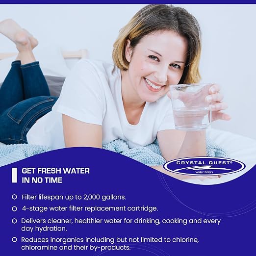 Crystal Quest Standard/SMART Water Filter Pitcher Cartridge – Advanced Filtration for Clean, Healthy Water, Removes Contaminants, Long-Lasting, Easy Installation, 2,000 Gallons [Pack of 2]