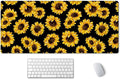 SSOIU Large Mouse Pad, Cute Sunflowers Desk Mat for Desktop, Women Girls Waterproof Gaming Mousepad With Stitched Edges, Non-Slip Laptop Computer Keyboard Mousepad for Office and Home 35.5 x 15.7 inch