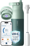 LARQ PureVis 2 Self Cleaning Water Bottle - UV Water Purifier with Filter Straw, Smart App Hydration Tracking, Insulated Stainless Steel