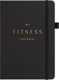 &And Per Se Fitness Workout Journal for Men & Women, Workout Log Book Planner with Daily Diet, Gym Exercise & Training Trackers - Undated, A5 Size, Leather Hardcover (Black)