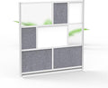 Workflow Modular Wall | Room Divider with Whiteboard, Sound Dampening, & Frosted Acrylic Panels | Expandable Office Partition for Privacy & Stability (70" x 70")