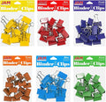 JAM PAPER Colorful Binder Clips Assortment - Medium - 1 1/4 Inch (32 mm) - Assorted Rainbow Colors - 90 Binderclips/Pack
