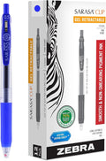 Zebra Pen SARASA Clip Retractable Gel Pen, Blue Ink, 0.5mm, 12-Pack | Fine Point Tip, Water Based Ink, 75% Recycled Materials, Ideal for Journaling, Planners, School and Office Supplies (47320)