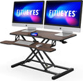 FITUEYES Height Adjustable Standing Desk 36” Wide Sit to Stand Converter Stand Up Desk Tabletop Workstation for Dual Monitor Riser FSD309102WE
