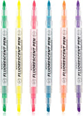 M&G 6 Pcs Dual Tip Highlighters, Chisel & Fine Tip Multicolor Highlighter Pens, Quick Dry, No Bleed, Assorted Bright Colors for Office Documents, Journaling, Planners, and Everyday Organization