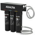 AQUALTRA USF-3B-10 Slightly Alkaline Under Sink Filter System, 8K-32K Gal, Reduce PFOA, PFOS, Chlorine, Lead, Mercury, Chloramine, Fluoride, Microplastics Particles, Bad Taste & Odor