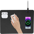 Wireless Charging Mouse Pad Firelison 2 in 1 Leather Multifunctional Office Desk Pad with Non-Slip Rubber Base, Waterproof Desk pad for Computers/Office/Work/Home/Decor（ 12" x 10"Black - R）