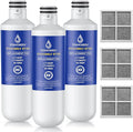 ADQ747935 Water Filter Replacement for LG Water Filter LT1000P/PC/PCS, AGF80300704, LMXS28626S, LMXS30796S, ADQ74793501, ADQ75795105 with LT120F Air Filter, 3 Combo | Compatible with LG LT1000P/PC/PCS ThinQ AGF80300704, LMXS28626S, LMXS30796S, ADQ74793...