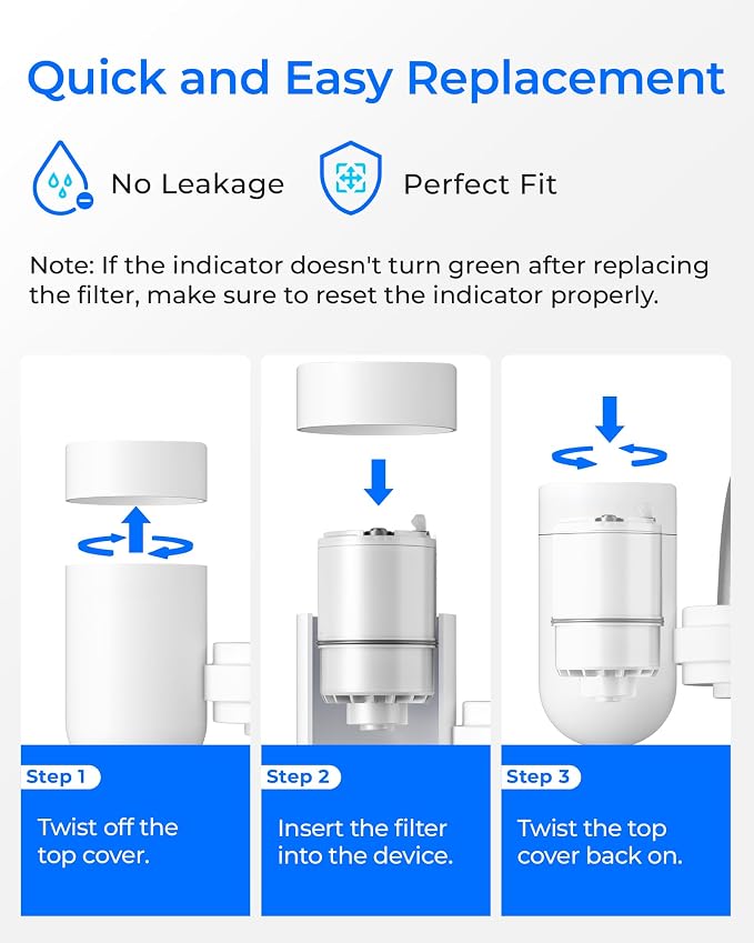 Waterdrop C08B Water Filter Replacement for PUR® Faucet Filter, 3 Pack | Compatible with All PUR® PLUS Faucet Filtration System, Replacement RF-3375®, NSF 42 Certified, 9-Month, 900-Gallon