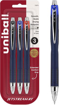 uniball™ Jetstream RT Ballpoint Pens, Black, Blue & Red Ink, 3 Count | 0.7mm Fine Point, Retractable, Smooth Writing, Quick-Drying, Smear-Resistant, uni Super Ink™