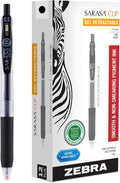 Zebra Pen Sarasa Clip Recycled Retractable Gel Pen, 0.5mm Fine Point, Black Ink, Water-Based, Ideal for Office and School, Journal, Note Taking and Planner Use, 75% Recycled, 12-Pack (47310)