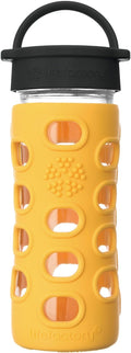 Lifefactory 12-Ounce BPA-Free Glass Water Bottle with Classic Cap and Protective Silicone Sleeve, Marigold