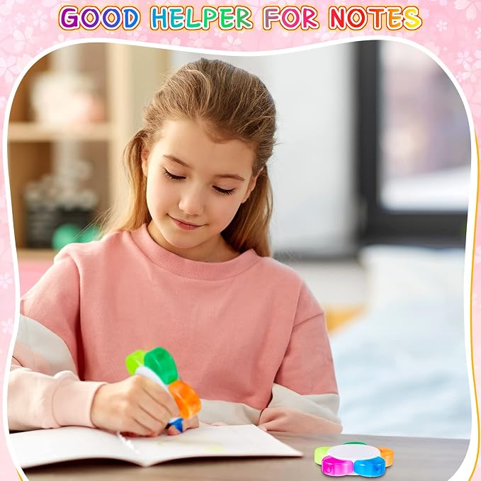 Outus 30 Pieces Petals Highlighters Assorted Colors Back to School Flower Shape Watercolor Highlighter Pens 5-in-1 Fluorescent Pens for Office School Stationery Aesthetic Supplies,5 Colors