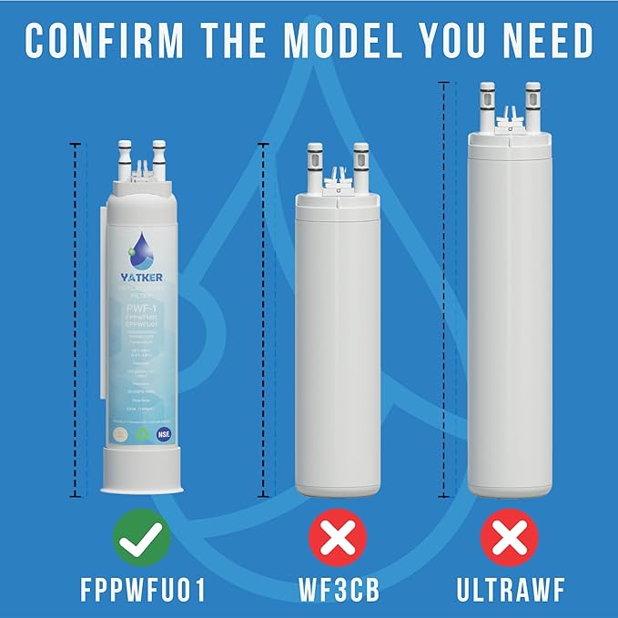 FPPWFU01 Water Filter Replacement Compatible with EPPWF01 PureAdvantage PWF-1 FPPWFU01 PurePour PWF-1 Water Filter(2 Pack)