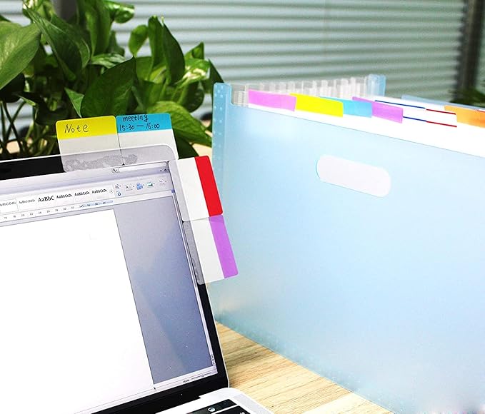 ELII 900 Pcs 2 Inch Sticky Index Tabs - Colorful, Writable & Transparent Book Tabs for Notebooks & Annotating