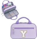 YOOLIFE Pencil Case for Girls, Cute Pencil Pouch Pen Case, Large Capacity Aesthetic School Supplies for Teen Girls, Purple Y