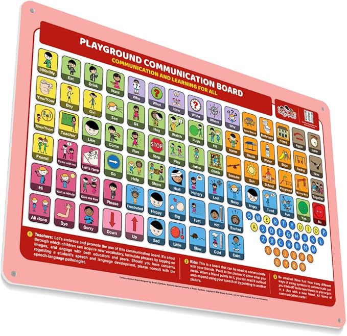 Outdoor Rated Plastic School Playground Communication Board - Weather-Proof Inclusive Communication Aid for Autism & Inclusive Play