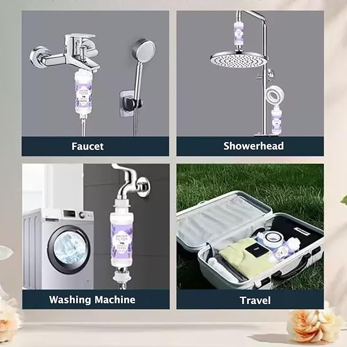 Shower Filter Vitamin C for Hard Water Filter Shower Aromatherapy Replacement Cartridge Bathroom Accessories Remove Chlorine Fluoride Heavy Metals Improves Skin Condition Protects Hair Jasmine