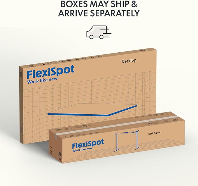 FLEXISPOT EN1 Bamboo One-Piece Standing Desk, 55 x 28 Inches Ergonomic Desk for Home Office and Gaming (White Frame + Bamboo Top, 2 Packages)