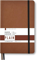 Minimalism Art, Premium Hard Cover Notebook Journal, Classic 5" x 8.3", 122 Numbered Pages, Gusseted Pocket, Ribbon Bookmark, Extra Thick Ink-Proof Paper 120gsm, San Francisco (Plain, Brown)