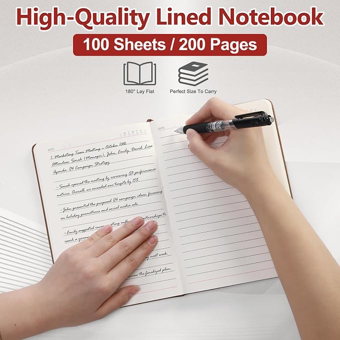 ENOMY Personalized A5 Notebook Gift Set with Custom Pen PU Leather Journal Box, Pink