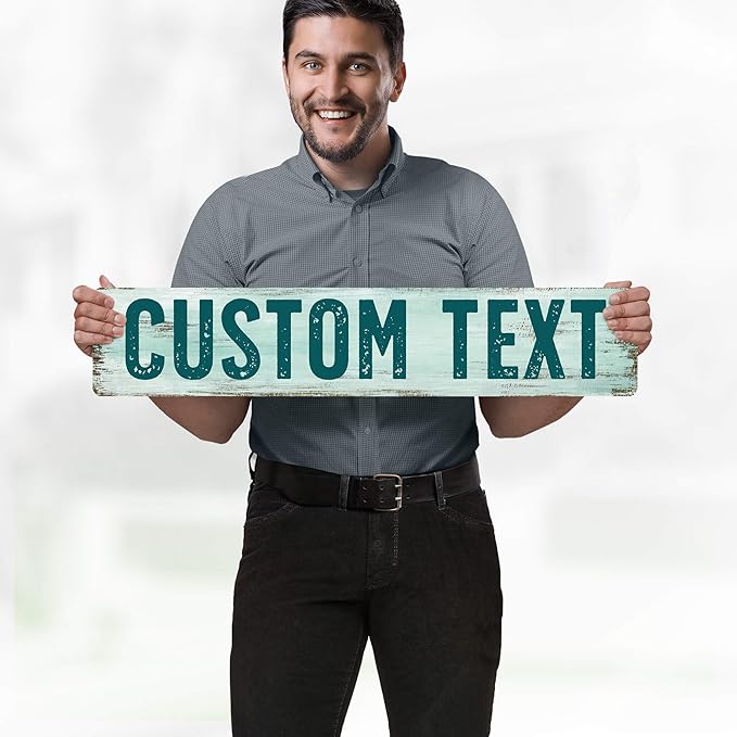 Custom Sign, Custom Street Sign, 11 Font Colors, 13 Font Styles, 4 Hole Options, 22 Sizes, 6x30 Inches, Rust Free DiBound, Fade Resistant, Made in USA by My Sign Center (Shabby Chic)