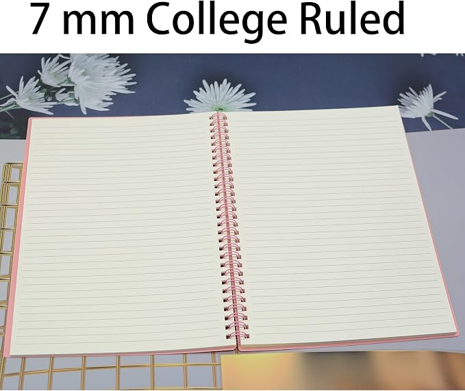 Yansanido Spiral Notebook, 8 Pcs A5 Thick Plastic Hardcover 7mm College Ruled 8 Color 80 Sheets -160 Pages Journals for Study, Work, Travel and Notes (A5, 8 Pcs 8 Color)