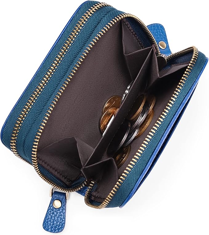 GOIACII Small Genuine Leather Wallet for Women, RFID Blocking Credit Card Holder Wallet