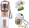 Cibaabo Dog Water Bottle with Food Container & Poop Bag Holder & Filter | Travel Water Bowl, Portable Pet Dispenser, Dog Gifts, Puppy Essentials for Walking Hiking