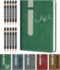 ENOMY Personalized Notebook Journal with 10 PC Pens Gifts Set Custom Notebook 240 Pages A5 Lined Journal for Men Women Hardcover Notebooks for Work College Graduation Gifts, Green