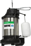 WAYNE CDU1000 1 HP Submersible Sump Pump – Cast Iron & Stainless Steel, Integrated Vertical Float Switch, 6,100 GPH, 5-Year Warranty, Assembled in USA