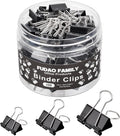 100pcs Binder Clips Assorted Sizes, Black Paper Clamps, Medium, Small, Mini 3 Sizes with Box for Office, School and Home