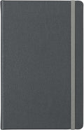 Leather Notebook, Writing Journal, Full-Grain Leather, Narrow Ruled Paper, Notebooks for Work & School, Twilight Gray (8.4" x 5.4”)
