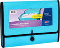 Avery Expanding File Folder Organizer, 13-Pocket Accordion File Organizer, Aqua, Holds 425 Letter/A4-Size Sheets (73554) (Pack of 6)