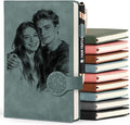 ENOMY Personalized Notebook & 10 PC Pens Set Custom Notebook 200 Pages A5 Leather Journal for Men Women Hardcover Notebooks for Office College Graduation New Year Gifts, Blue